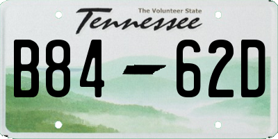 TN license plate B8462D