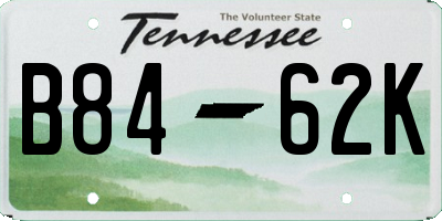 TN license plate B8462K