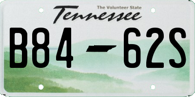 TN license plate B8462S