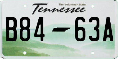 TN license plate B8463A