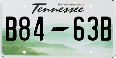 TN license plate B8463B