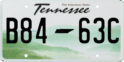 TN license plate B8463C