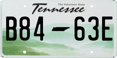 TN license plate B8463E