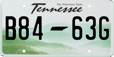 TN license plate B8463G