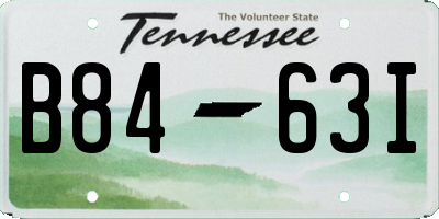 TN license plate B8463I