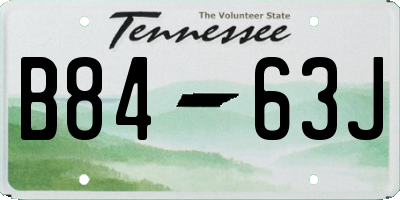 TN license plate B8463J