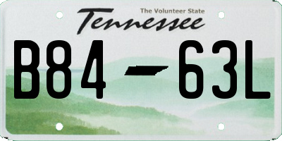 TN license plate B8463L