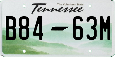 TN license plate B8463M