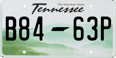 TN license plate B8463P