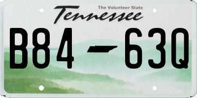 TN license plate B8463Q