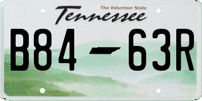 TN license plate B8463R