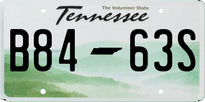 TN license plate B8463S