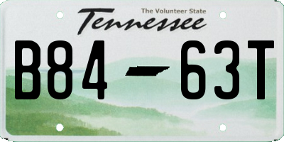 TN license plate B8463T