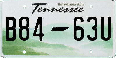 TN license plate B8463U