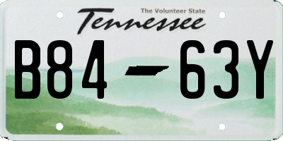 TN license plate B8463Y