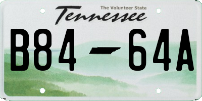 TN license plate B8464A