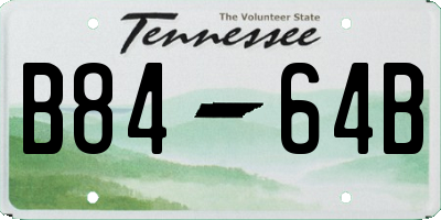 TN license plate B8464B