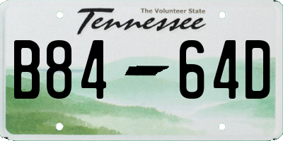 TN license plate B8464D