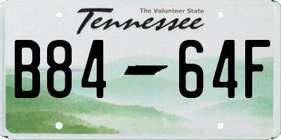 TN license plate B8464F