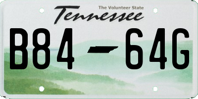 TN license plate B8464G