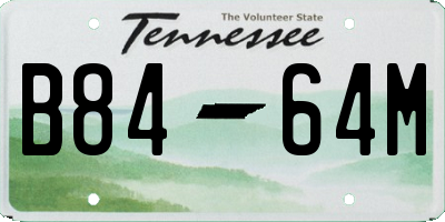 TN license plate B8464M