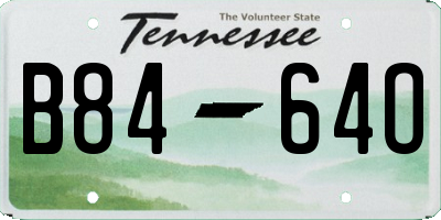 TN license plate B8464O