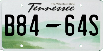 TN license plate B8464S