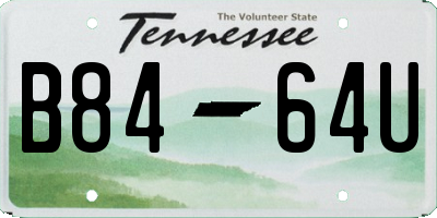 TN license plate B8464U