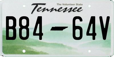 TN license plate B8464V