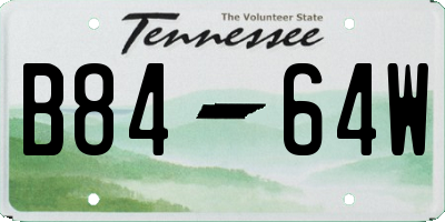 TN license plate B8464W