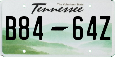 TN license plate B8464Z