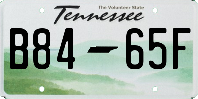 TN license plate B8465F