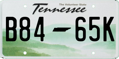 TN license plate B8465K