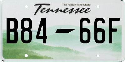 TN license plate B8466F