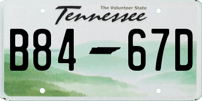 TN license plate B8467D