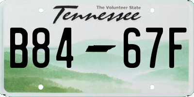TN license plate B8467F