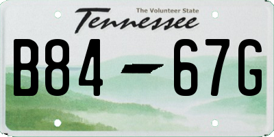 TN license plate B8467G