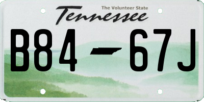 TN license plate B8467J