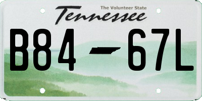 TN license plate B8467L