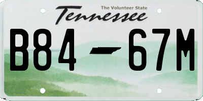 TN license plate B8467M