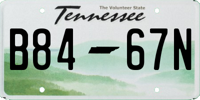 TN license plate B8467N