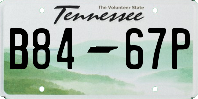 TN license plate B8467P