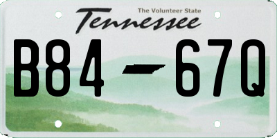TN license plate B8467Q