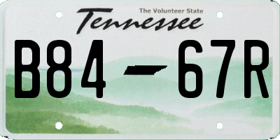 TN license plate B8467R
