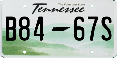 TN license plate B8467S