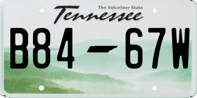 TN license plate B8467W