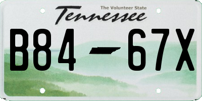 TN license plate B8467X