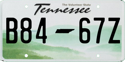 TN license plate B8467Z
