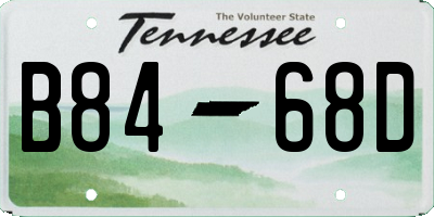TN license plate B8468D