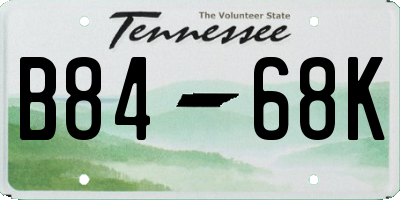 TN license plate B8468K